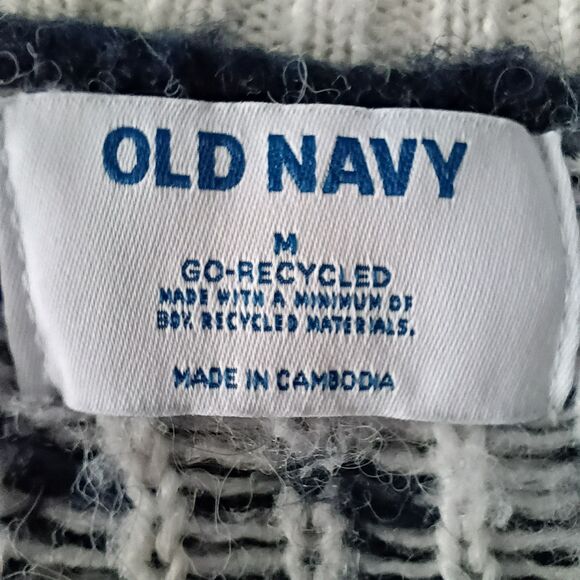 Old Navy Chunky Knit Reindeer Cardigan Nordic Fair Isle Winter Christmas M - Picture 5 of 6